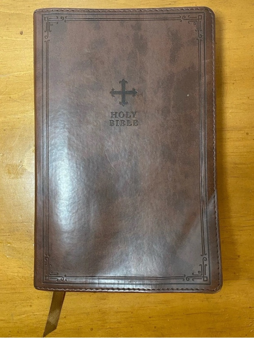 NRSV Catholic Bible Gift Edition Brown Imitation Vegan Leather Harper Collins